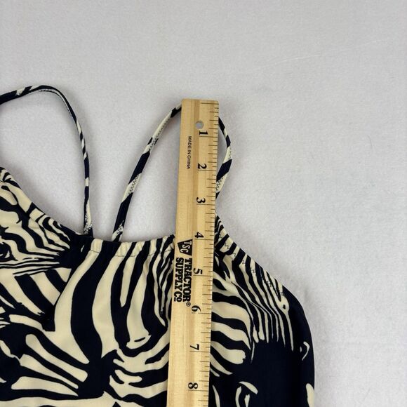 Crewcuts By J Crew Zebra Print Bathing Suit Girls Youth 16 One Piece Open Back - Picture 8 of 10